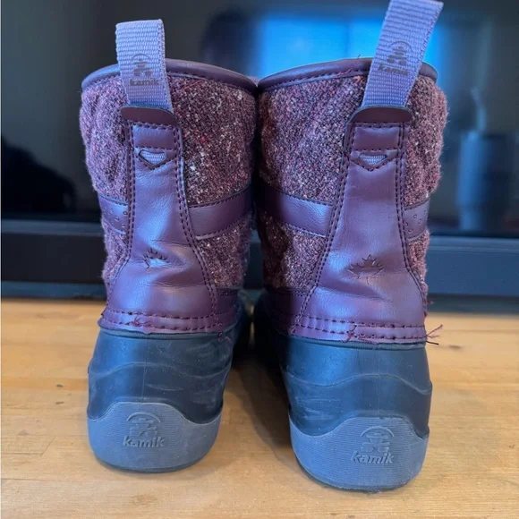 Kamik Snow Duck Boots Purple Size 6 Lace Up Heat MX Waterproof Marled - Picture 5 of 8